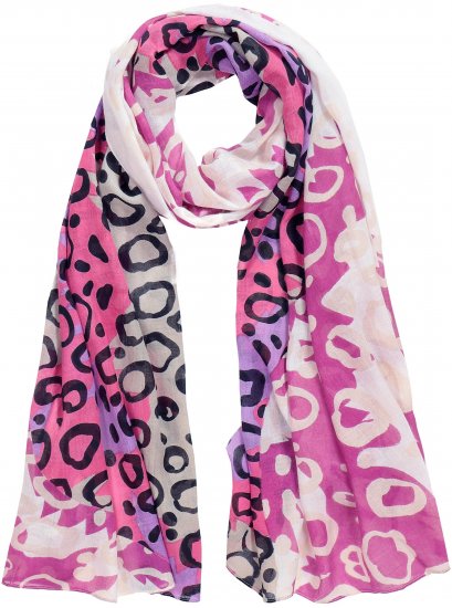Ulla Popken Rainbow Leopard Print Scarf Pink - Doplnky - 