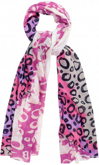 Ulla Popken Rainbow Leopard Print Scarf Pink - Doplnky - 