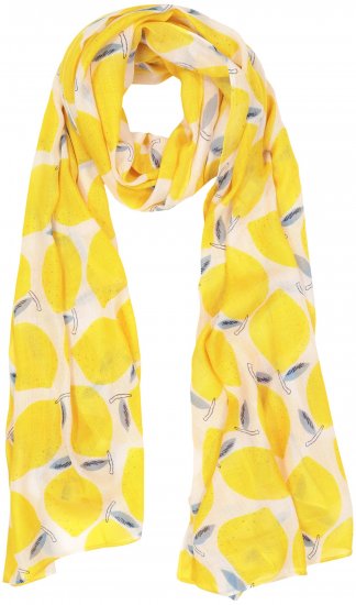 Ulla Popken Lemon Print Scarf Sun Yellow - Doplnky - 