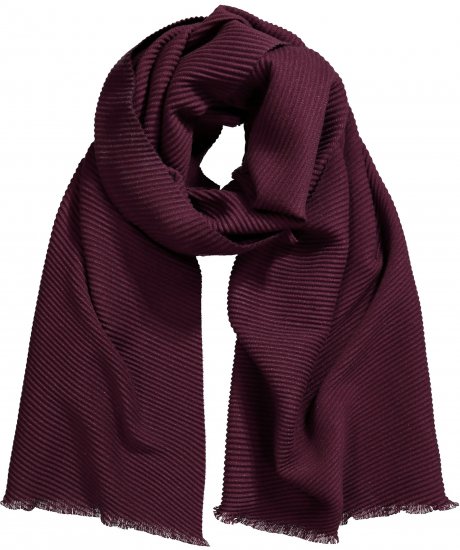 Ulla Popken Pleated Lightweight Scarf Dark Ruby - Ulla Popken - 