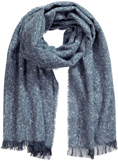 Ulla Popken Fringed Hem Knit Scarf Deep Aqua - Doplnky - 