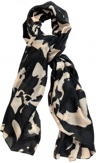 Ulla Popken Printed Silk Scarf Black - Doplnky - 