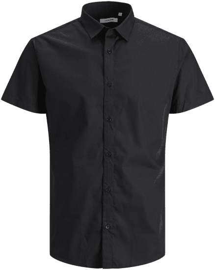 Jack & Jones JOE Shirt Short Sleeve Plain Casual Black - Košele - Košele 2XL-10XL