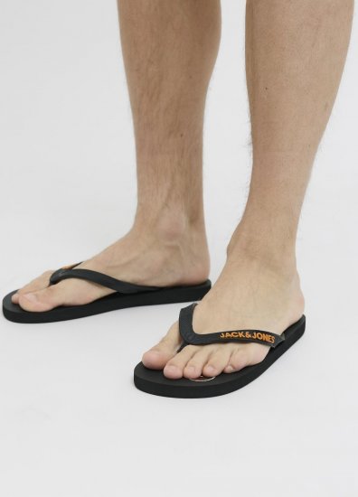 Jack & Jones Logo Palm Print Flip Flop Slippers Anthracite - Pánske topánky 40-52 - 