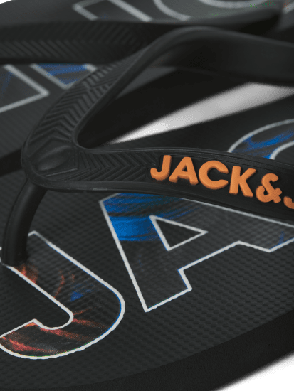 Jack & Jones Logo Palm Print Flip Flop Slippers Anthracite - Pánske topánky 40-52 - 
