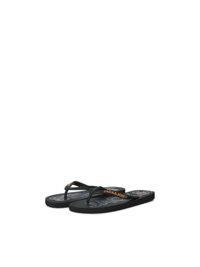 Jack & Jones Logo Palm Print Flip Flop Slippers Anthracite - Pánske topánky 40-52 - 