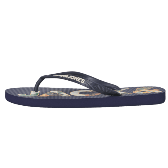 Jack & Jones Logo Palm Print Flip Flop Slippers Medieval Blue - Pánske topánky 40-52 - 