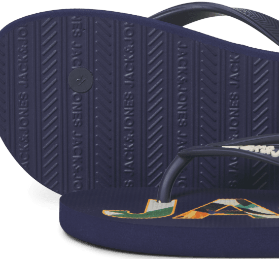 Jack & Jones Logo Palm Print Flip Flop Slippers Medieval Blue - Pánske topánky 40-52 - 