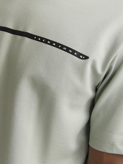 Jack & Jones FUSION Full Branding T-Shirt Aqua Grey - Tričká - Nadrozmerné tričká - 2XL-14XL
