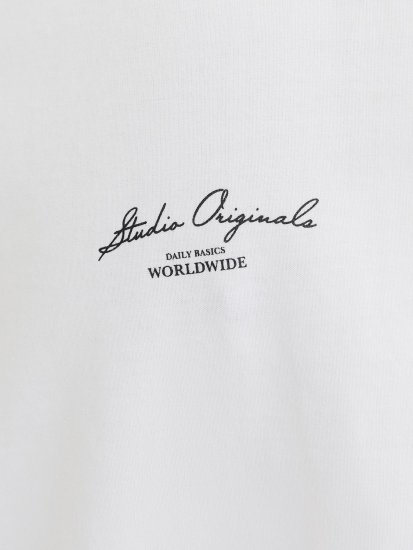 Jack & Jones Lington Back And Front Print Crew Neck T-Shirt Bright White - Tričká - Nadrozmerné tričká - 2XL-14XL