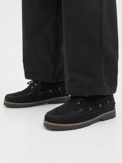 Jack & Jones Brooklyn Suede Boat Shoes Black - Pánske topánky 40-52 - 