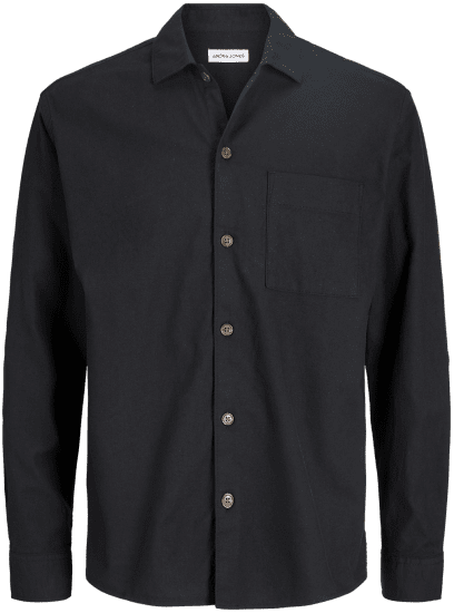 Jack & Jones TRISTAN Overshirt Long Sleeve Black - Košele - Košele 2XL-10XL