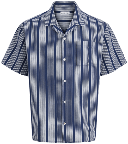 Jack & Jones Edover Resort Short Sleeve Shirt Dark Blue - Košele - Košele 2XL-10XL