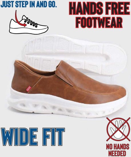 D555 Carlisle 1 D555 Kingsize Hands Free Shoes Dark Tan - Pánske topánky 40-52 - 