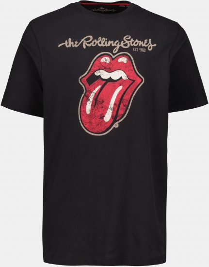 JP1880 Rolling Stones Graphic Band Comfort Fit T-Shirt Black - Tričká - Nadrozmerné tričká - 2XL-14XL