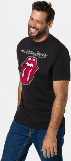 JP1880 Rolling Stones Graphic Band Comfort Fit T-Shirt Black - Tričká - Nadrozmerné tričká - 2XL-14XL