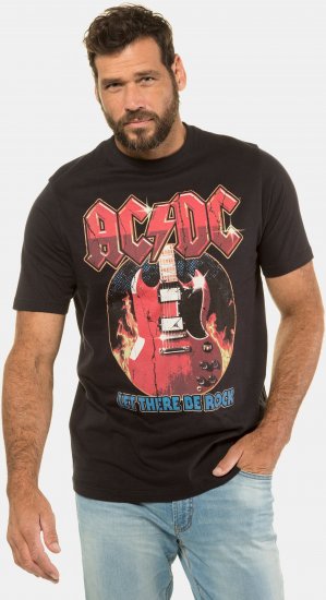 JP1880 ACDC - Let There Be Rock Vintage looking Band T-Shirt Black - Tričká - Nadrozmerné tričká - 2XL-14XL