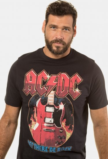 JP1880 ACDC - Let There Be Rock Vintage looking Band T-Shirt Black - Tričká - Nadrozmerné tričká - 2XL-14XL