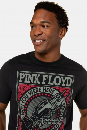 JP1880 Pink Floyd Retro Graphic Comfort Fit Band T-Shirt Black - Tričká - Nadrozmerné tričká - 2XL-14XL