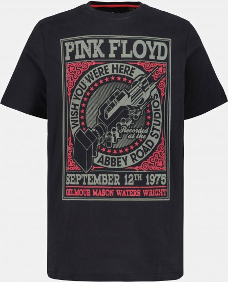 JP1880 Pink Floyd Retro Graphic Comfort Fit Band T-Shirt Black - Tričká - Nadrozmerné tričká - 2XL-14XL