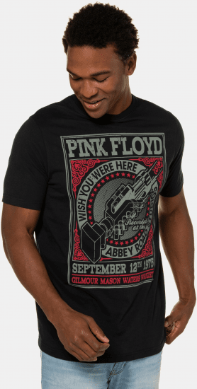JP1880 Pink Floyd Retro Graphic Comfort Fit Band T-Shirt Black - Tričká - Nadrozmerné tričká - 2XL-14XL