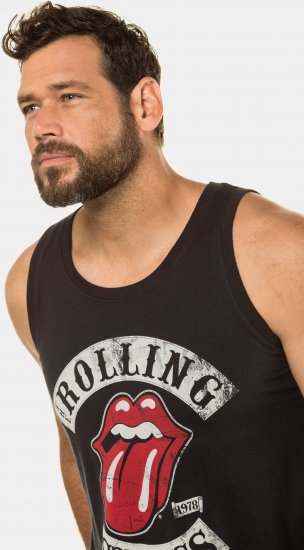 JP1880 Rolling Stones Graphic Band Tank Top Black - Tričká - Nadrozmerné tričká - 2XL-14XL