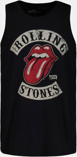 JP1880 Rolling Stones Graphic Band Tank Top Black - Tričká - Nadrozmerné tričká - 2XL-14XL
