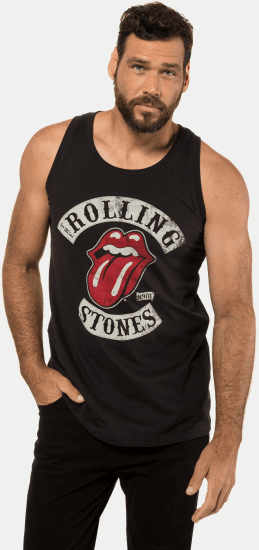 JP1880 Rolling Stones Graphic Band Tank Top Black - Tričká - Nadrozmerné tričká - 2XL-14XL