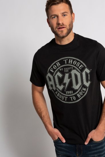 JP1880 AC/DC Graphic Comfort Fit Band T-Shirt Black - Tričká - Nadrozmerné tričká - 2XL-14XL