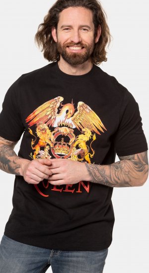 JP1880 Queen Graphic Comfort Fit Band T-Shirt Black - Tričká - Nadrozmerné tričká - 2XL-14XL