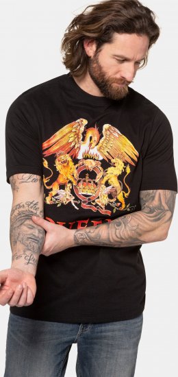 JP1880 Queen Graphic Comfort Fit Band T-Shirt Black - Tričká - Nadrozmerné tričká - 2XL-14XL