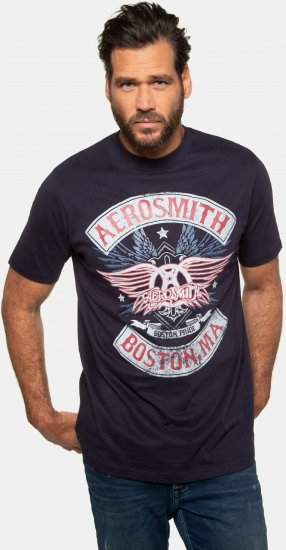 JP1880 Aerosmith Graphic Comfort Fit Band T-Shirt Black - Tričká - Nadrozmerné tričká - 2XL-14XL