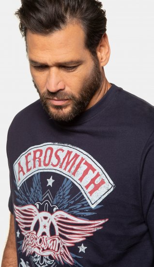 JP1880 Aerosmith Graphic Comfort Fit Band T-Shirt Black - Tričká - Nadrozmerné tričká - 2XL-14XL