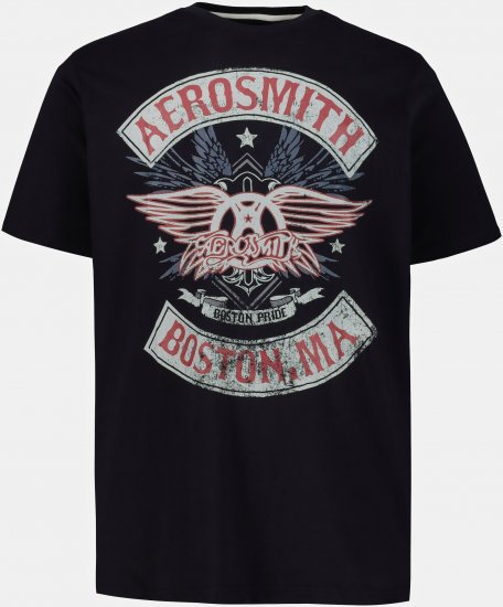 JP1880 Aerosmith Graphic Comfort Fit Band T-Shirt Black - Tričká - Nadrozmerné tričká - 2XL-14XL