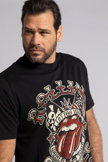 JP1880 Rolling Stones Graphic Comfort Fit Band T-Shirt Black - Tričká - Nadrozmerné tričká - 2XL-14XL