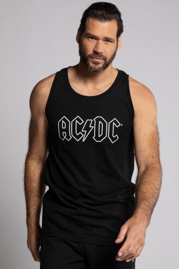 JP1880 AC/DC Graphic Comfort Fit Band Tank Top Black - Tričká - Nadrozmerné tričká - 2XL-14XL