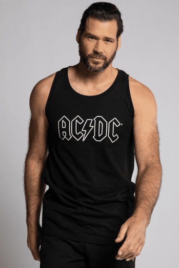JP1880 AC/DC Graphic Comfort Fit Band Tank Top Black - Tričká - Nadrozmerné tričká - 2XL-14XL