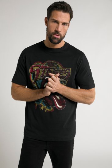 JP1880 Rolling Stones Graphic Band T-Shirt Black - Tričká - Nadrozmerné tričká - 2XL-14XL