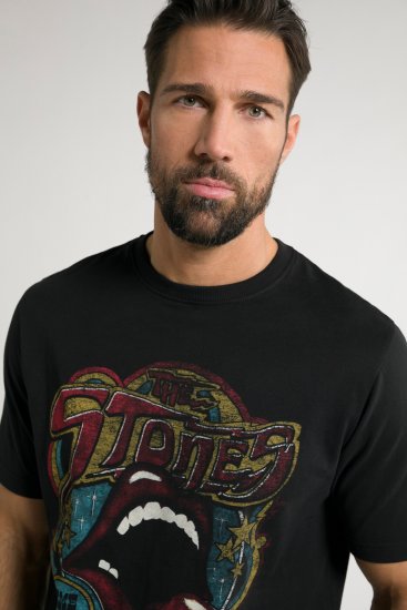 JP1880 Rolling Stones Graphic Band T-Shirt Black - Tričká - Nadrozmerné tričká - 2XL-14XL