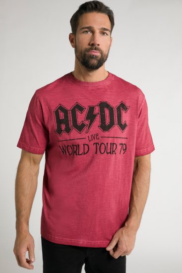 JP1880 AC/DC World Tour Graphic Comfort Fit Band T-Shirt Dark Red - Tričká - Nadrozmerné tričká - 2XL-14XL