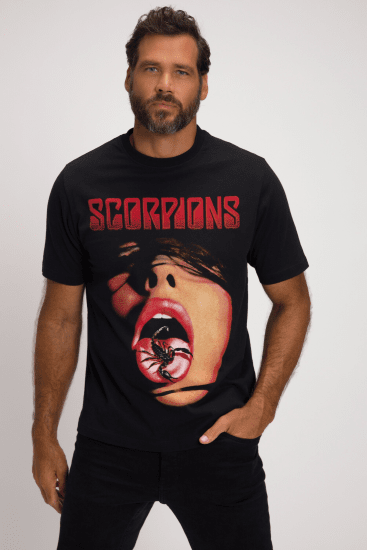 JP1880 Scorpions Graphic Comfort Fit Band T-Shirt Black - Tričká - Nadrozmerné tričká - 2XL-14XL