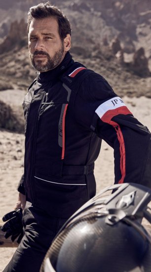 JP1880 Sporty Touring Motorcycle Jacket Black & Red - Motocyklové oblečenie vo veľkostiach plus size - Motocyklové oblečenie vo veľkých veľkostiach pre mužov