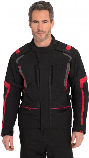 JP1880 Sporty Touring Motorcycle Jacket Black & Red - Motocyklové oblečenie vo veľkostiach plus size - Motocyklové oblečenie vo veľkých veľkostiach pre mužov