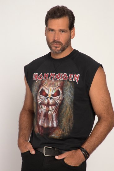 JP1880 Iron Maiden Graphic Comfort Fit Band Tank Top Black - Tričká - Nadrozmerné tričká - 2XL-14XL
