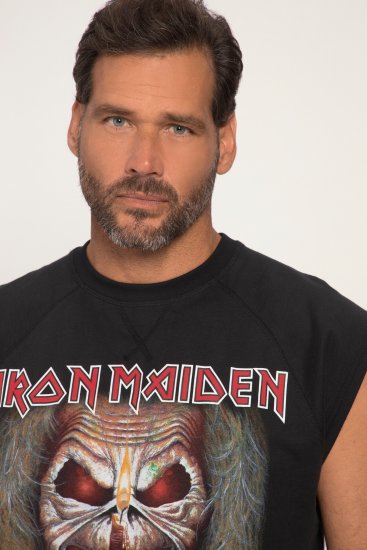 JP1880 Iron Maiden Graphic Comfort Fit Band Tank Top Black - Tričká - Nadrozmerné tričká - 2XL-14XL