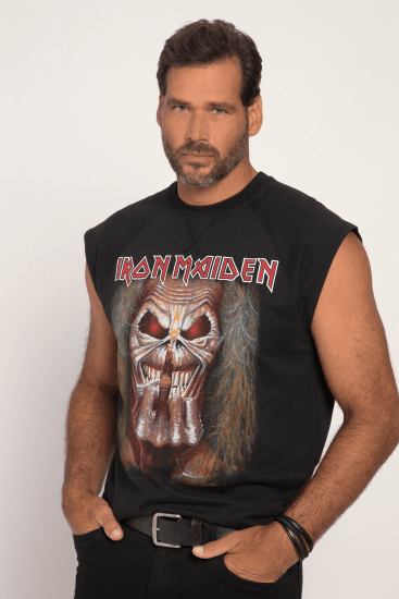 JP1880 Iron Maiden Graphic Comfort Fit Band Tank Top Black - Tričká - Nadrozmerné tričká - 2XL-14XL
