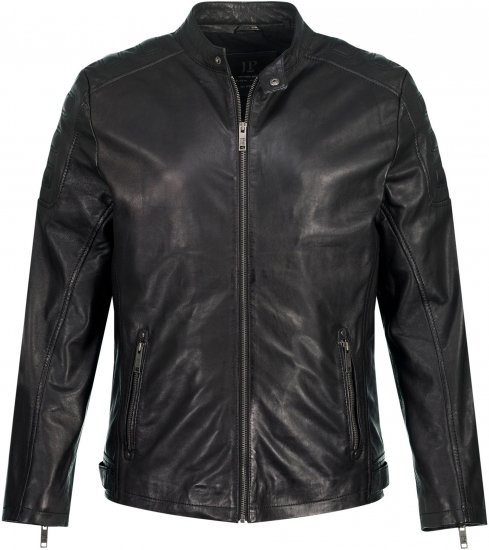 JP1880 Classic Biker Style Leather Jacket Black - Bundy - Bundy Nadmerné Veľkosti 2XL-8XL