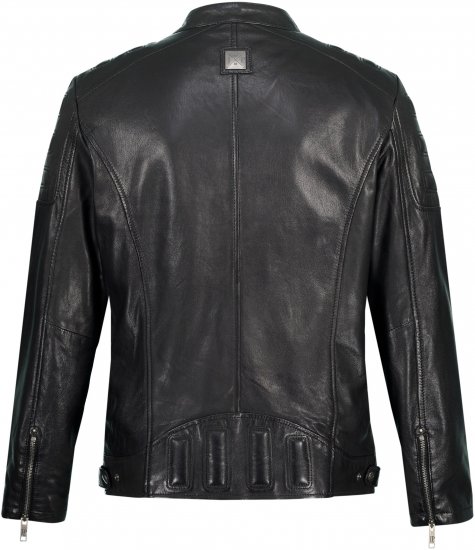 JP1880 Classic Biker Style Leather Jacket Black - Bundy - Bundy Nadmerné Veľkosti 2XL-8XL