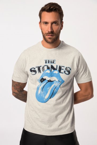 JP1880 Rolling Stones Graphic Comfort Fit Band T-Shirt Light Grey - Tričká - Nadrozmerné tričká - 2XL-14XL