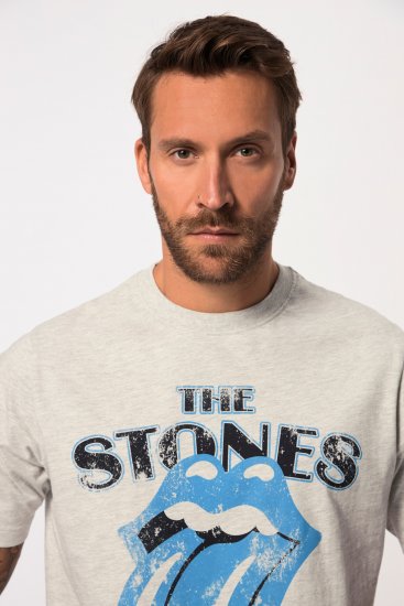 JP1880 Rolling Stones Graphic Comfort Fit Band T-Shirt Light Grey - Tričká - Nadrozmerné tričká - 2XL-14XL